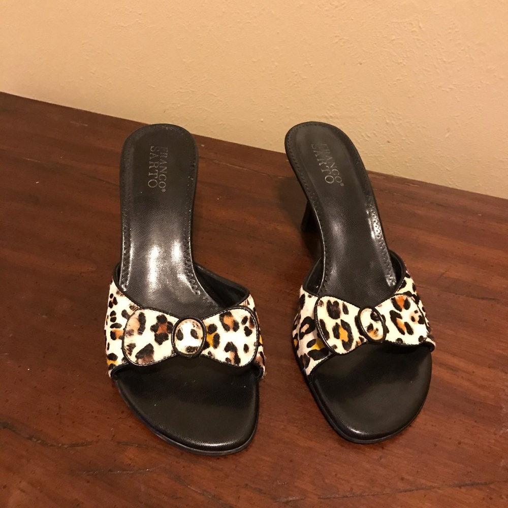 Franco Sarto Animal Print Mule Size 10